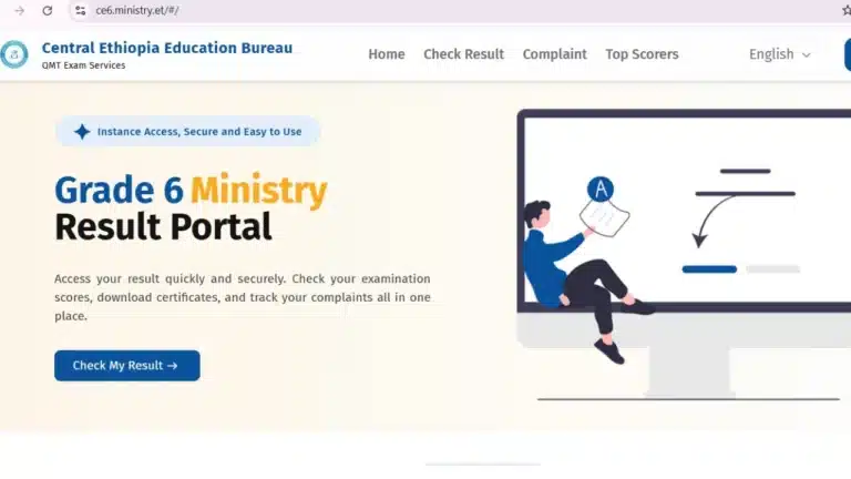 central ethiopia grade 6 exam result portal