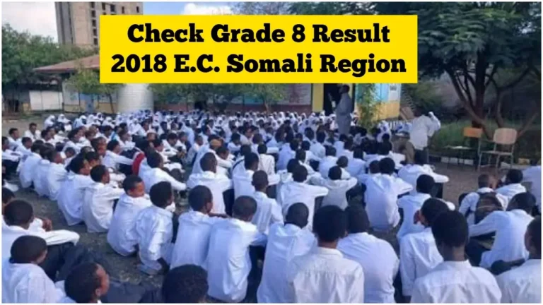 Somali region Grade 8 Exam Result 2018 E.C.