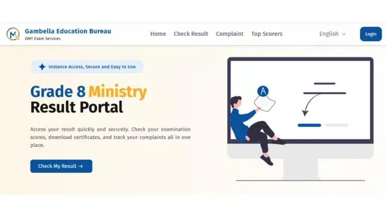 gambella ministry grade 8 exam result website