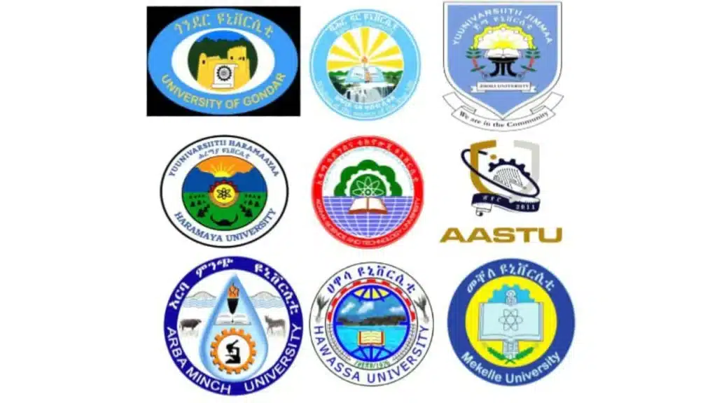 List of nine Ethiopian Universities